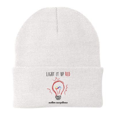 Light It Up Red Autism Acceptance Awareness Beanie