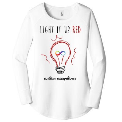 Light It Up Red Autism Acceptance Awareness Women's Perfect Tri Tunic Long Sleeve Shirt