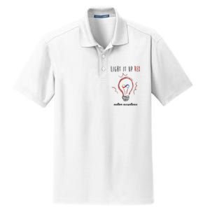 Light It Up Red Autism Acceptance Awareness Dry Zone Grid Polo