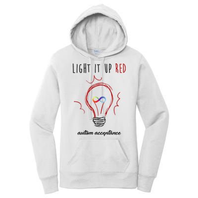 Light It Up Red Autism Acceptance Awareness Women's Pullover Hoodie
