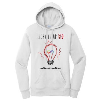 Light It Up Red Autism Acceptance Awareness Women's Pullover Hoodie