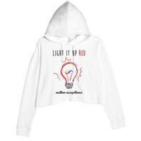Light It Up Red Autism Acceptance Awareness Crop Fleece Hoodie