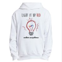 Light It Up Red Autism Acceptance Awareness Urban Pullover Hoodie