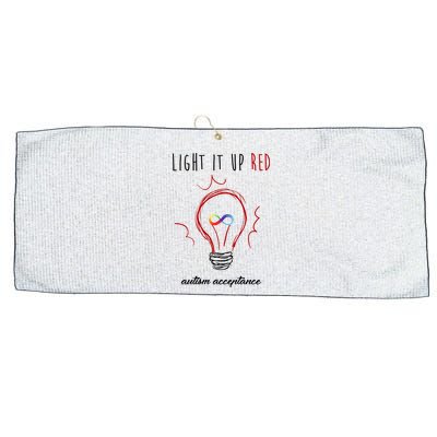 Light It Up Red Autism Acceptance Awareness Large Microfiber Waffle Golf Towel