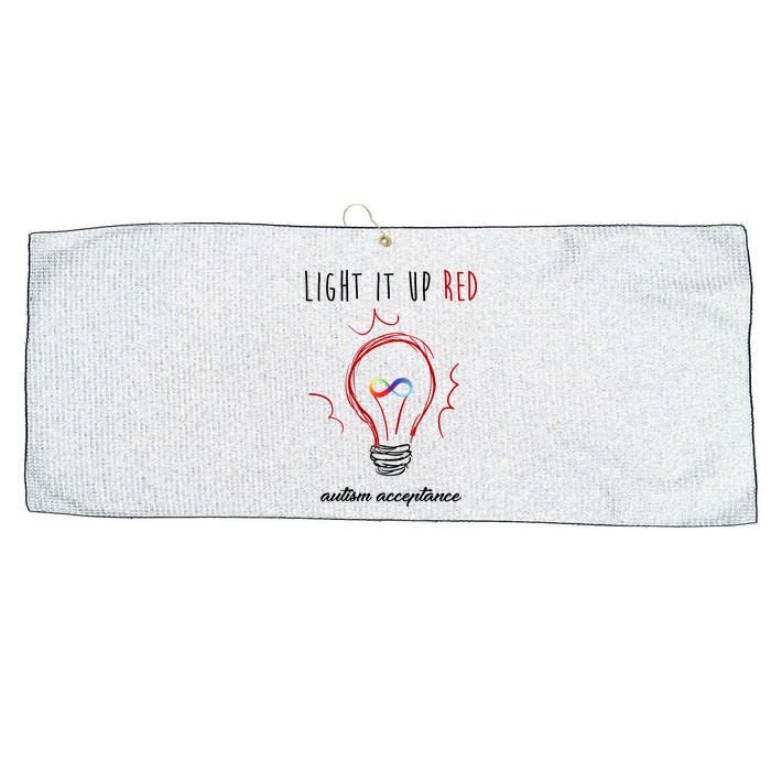 Light It Up Red Autism Acceptance Awareness Large Microfiber Waffle Golf Towel