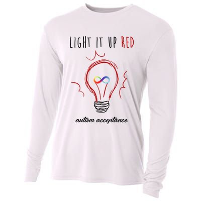 Light It Up Red Autism Acceptance Awareness Cooling Performance Long Sleeve Crew