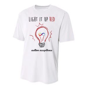 Light It Up Red Autism Acceptance Awareness Performance Sprint T-Shirt