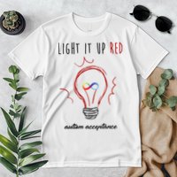 Light It Up Red Autism Acceptance Awareness Premium T-Shirt