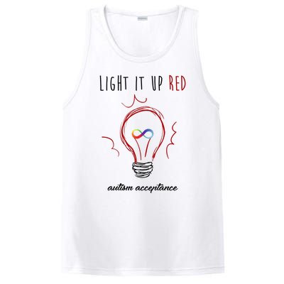 Light It Up Red Autism Acceptance Awareness PosiCharge Competitor Tank