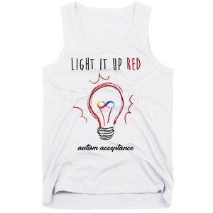 Light It Up Red Autism Acceptance Awareness Tank Top