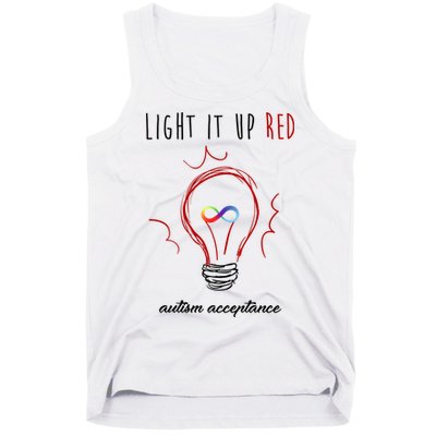 Light It Up Red Autism Acceptance Awareness Tank Top