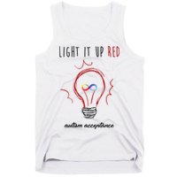 Light It Up Red Autism Acceptance Awareness Tank Top