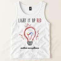 Light It Up Red Autism Acceptance Awareness Tank Top