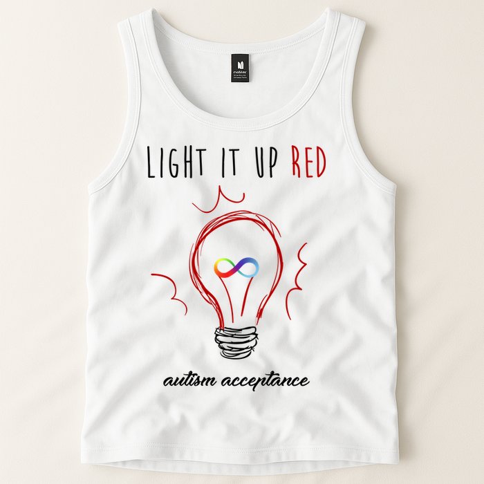 Light It Up Red Autism Acceptance Awareness Tank Top