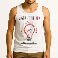 Light It Up Red Autism Acceptance Awareness Tank Top