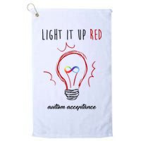 Light It Up Red Autism Acceptance Awareness Golf Towel
