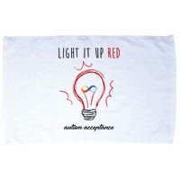 Light It Up Red Autism Acceptance Awareness Microfiber Hand Towel