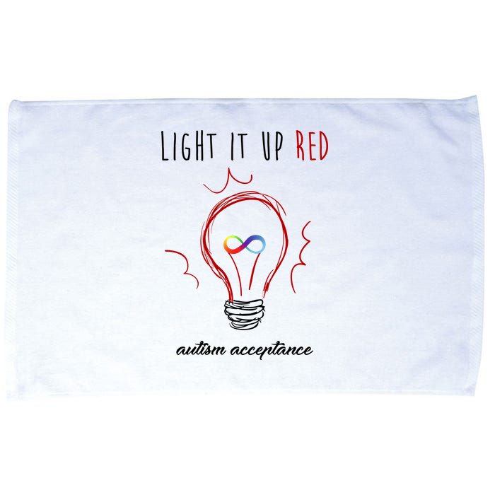 Light It Up Red Autism Acceptance Awareness Microfiber Hand Towel