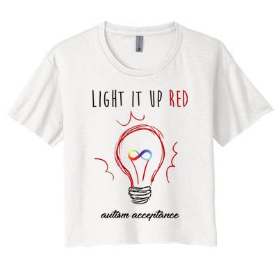 Light It Up Red Autism Acceptance Awareness Crop Top