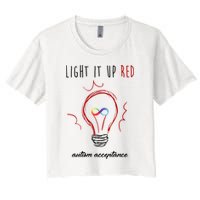 Light It Up Red Autism Acceptance Awareness Crop Top