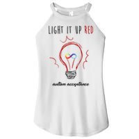 Light It Up Red Autism Acceptance Awareness Women's Perfect Tri Rocker Tank