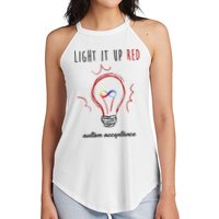 Light It Up Red Autism Acceptance Awareness Women's Perfect Tri Rocker Tank