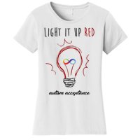 Light It Up Red Autism Acceptance Awareness Women's T-Shirt