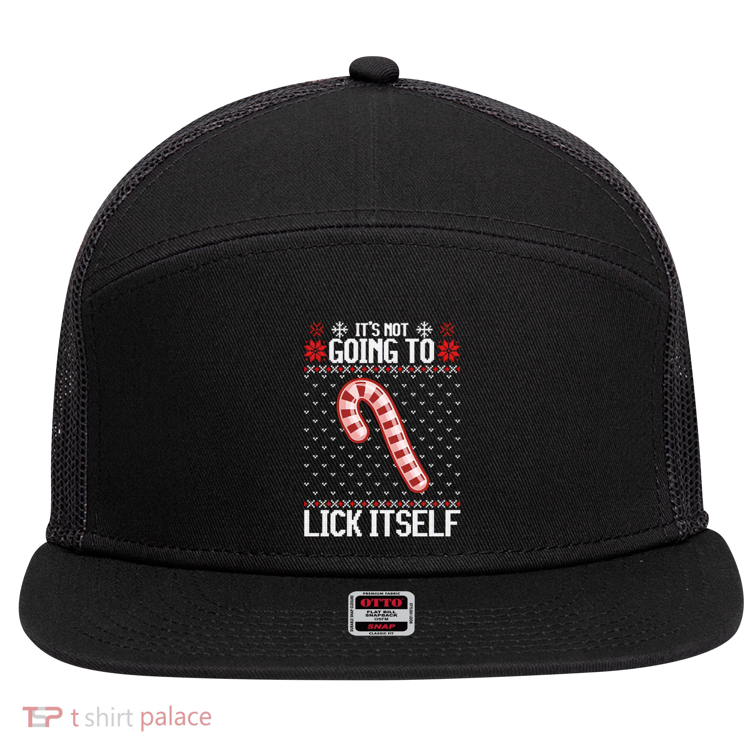 Lick Itself Ugly Christmas Sweater 7 Panel Mesh Trucker Snapback Hat