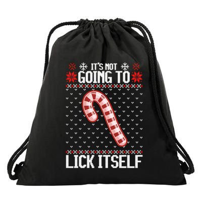Lick Itself Ugly Christmas Sweater Drawstring Bag