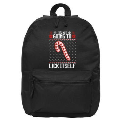 Lick Itself Ugly Christmas Sweater 16 in Basic Backpack