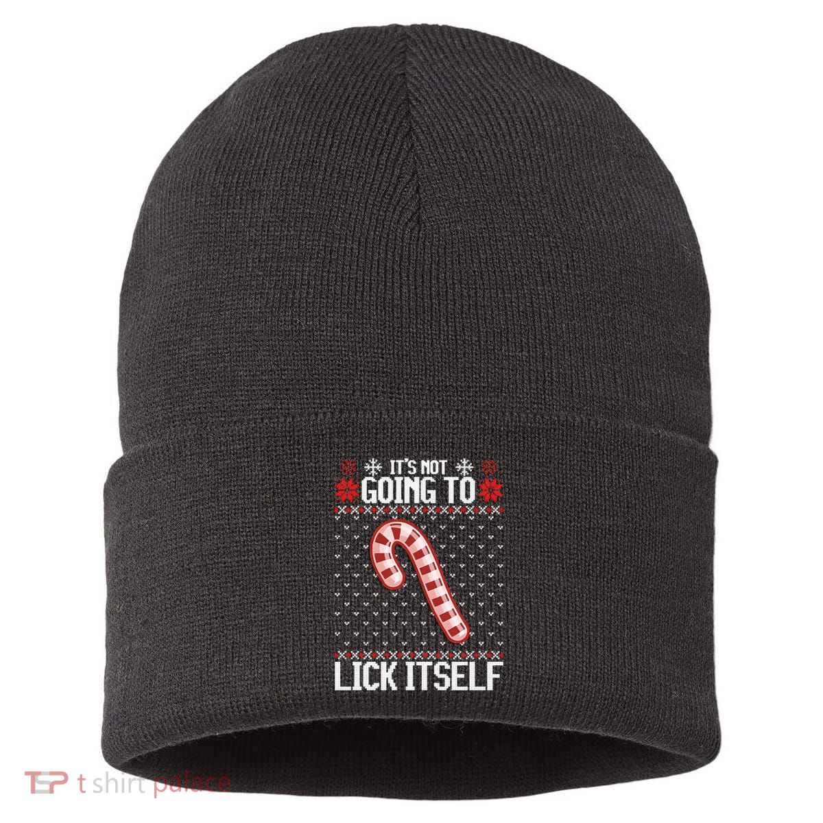 Lick Itself Ugly Christmas Sweater Sustainable Knit Beanie