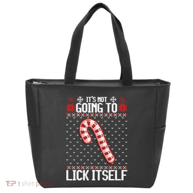 Lick Itself Ugly Christmas Sweater Zip Tote Bag