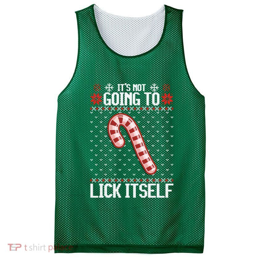 Lick Itself Ugly Christmas Sweater Mesh Reversible Basketball Jersey Tank