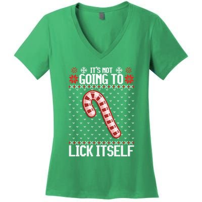 Lick Itself Ugly Christmas Sweater Women's V-Neck T-Shirt