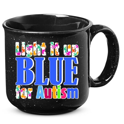 Light It Up Blue For Autism Awareness Month 15oz Campfire Ceramic Mug
