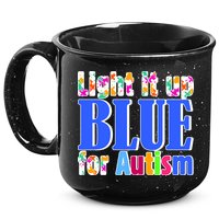 Light It Up Blue For Autism Awareness Month 15oz Campfire Ceramic Mug