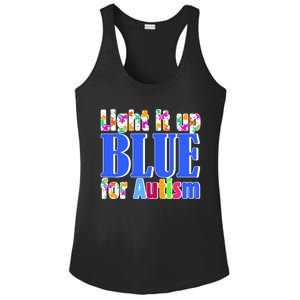 Light It Up Blue For Autism Awareness Month Ladies PosiCharge Competitor Racerback Tank