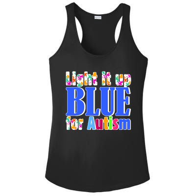 Light It Up Blue For Autism Awareness Month Ladies PosiCharge Competitor Racerback Tank