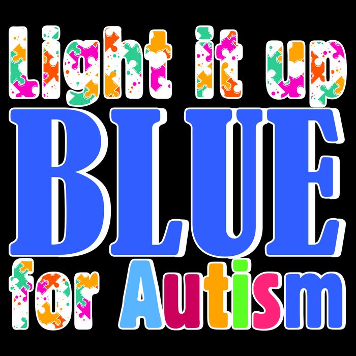 Light It Up Blue For Autism Awareness Month Cropped Pullover Crew