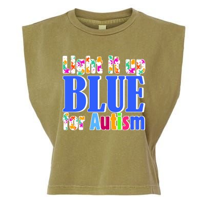 Light It Up Blue For Autism Awareness Month Garment-Dyed Women's Muscle Tee