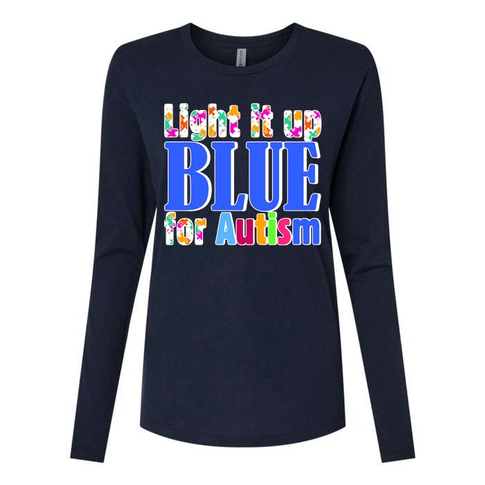 Light It Up Blue For Autism Awareness Month Womens Cotton Relaxed Long Sleeve T-Shirt