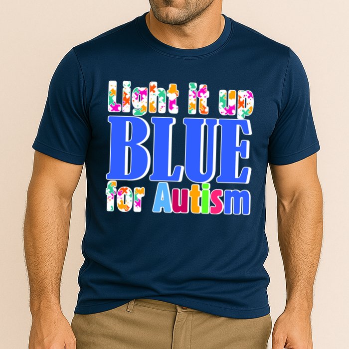 Light It Up Blue For Autism Awareness Month Performance Shirt
