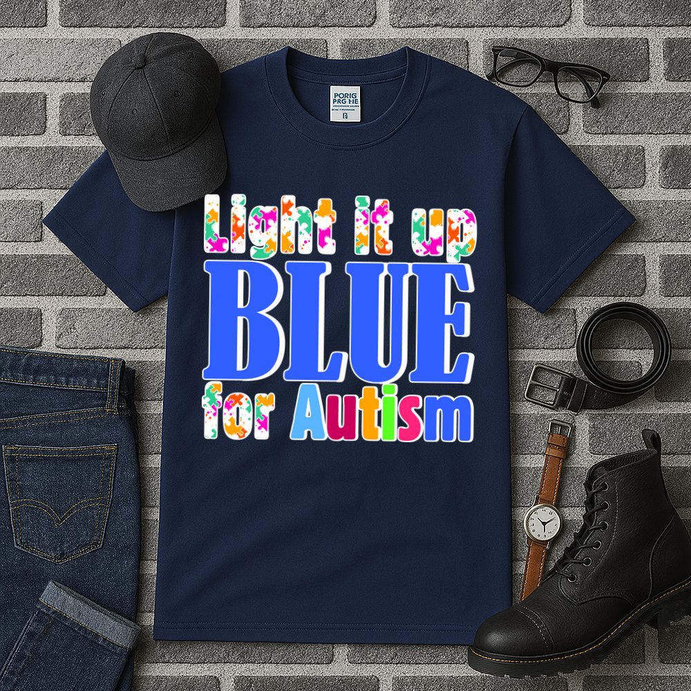Light It Up Blue For Autism Awareness Month Tall T-Shirt