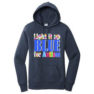 Light It Up Blue For Autism Awareness Month Women's Pullover Hoodie