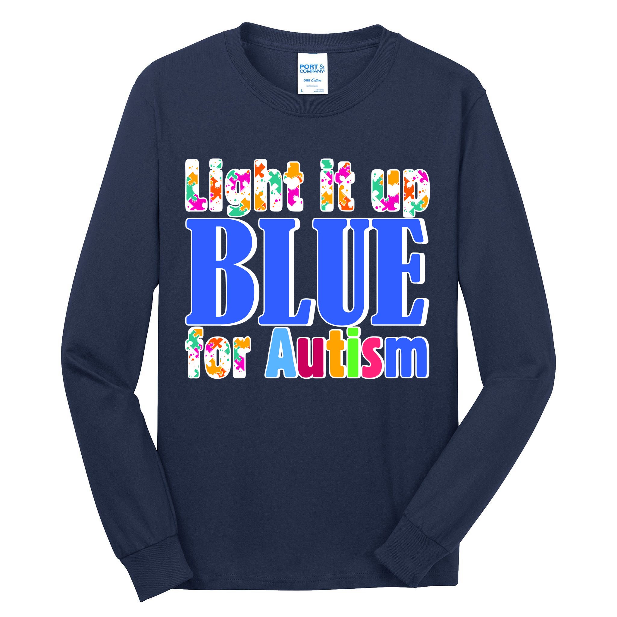 Light It Up Blue For Autism Awareness Month Tall Long Sleeve T-Shirt