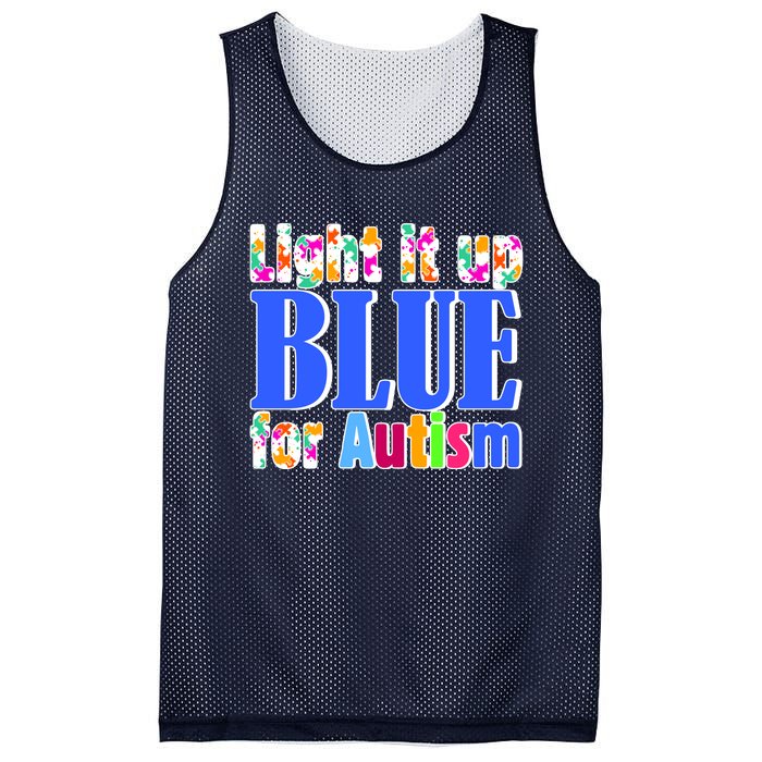 Light It Up Blue For Autism Awareness Month Mesh Reversible Basketball Jersey Tank