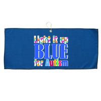 Light It Up Blue For Autism Awareness Month Large Microfiber Waffle Golf Towel