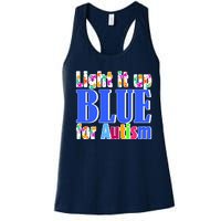 Light It Up Blue For Autism Awareness Month Women's Racerback Tank