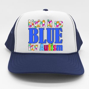 Light It Up Blue For Autism Awareness Month Trucker Hat