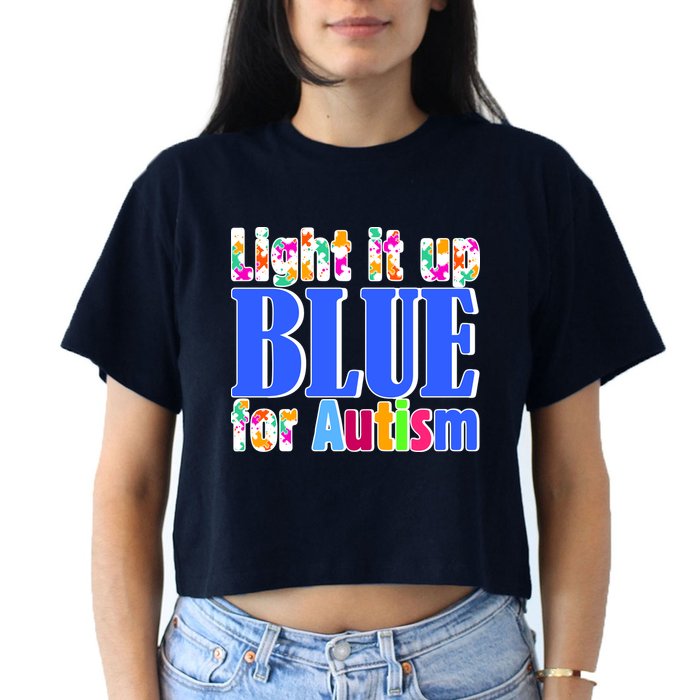 Light It Up Blue For Autism Awareness Month Crop Top